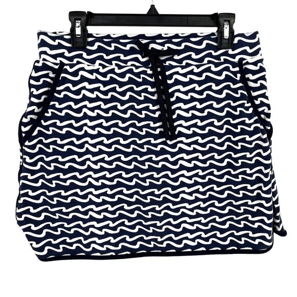 T By Talbots Short Mini Skirt Skort Womens Size Medium Blue White Pull On - Picture 1 of 6
